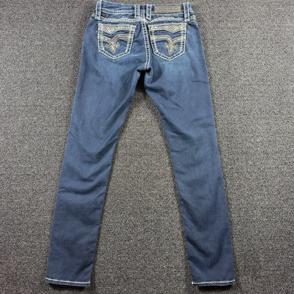 Rock‎ Revival Vivian Easy Skinny Jeans Women's 25 Blue Denim Embellished Pockets